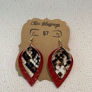 Faux leather earrings